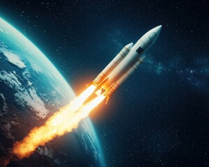 Rocket Launching from Earth into Deep Space