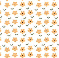 Seamless pattern with flowers and plants