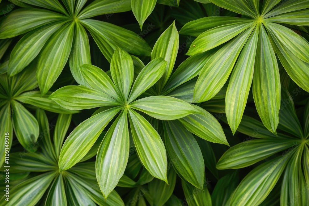 Poster a detailed view of a cluster of green leaves, perfect for use in botanical or environmental contexts