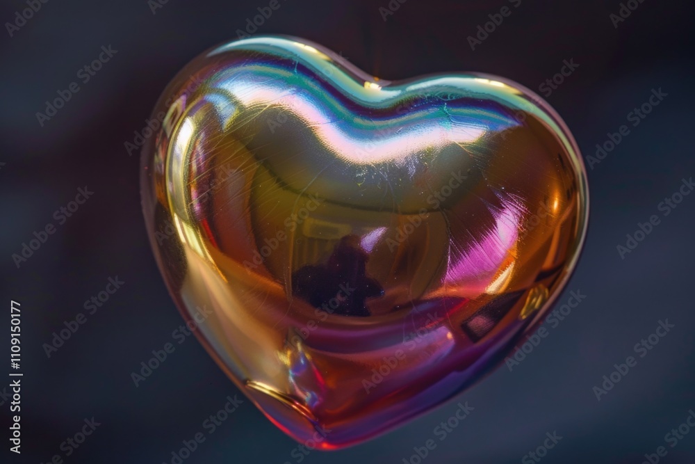 Aufkleber a shiny heart shaped balloon hanging from a string