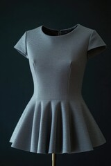 Obraz premium A dress displayed on a mannequin stand against a dark background