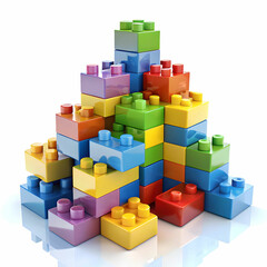 Obraz premium building blocks on white background