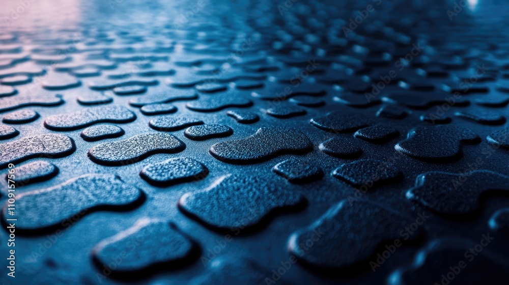 Poster a close-up view of individual water droplets on a surface, perfect for illustrating humidity or cond