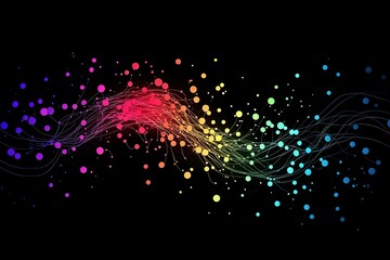 A colorful, swirling line of dots that appear to be moving