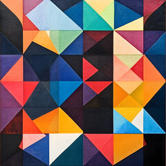 A Stunning Visual Display of a Colorful Geometric Pattern Resembling Japanese Washi Paper, Featuring Dynamic Shapes and Vibrant Hues.