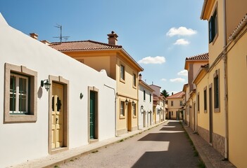 Traditional Houses on Madeira during a Sunny Day, Portugal    