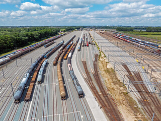 Aerial from train shunting yard Kijfhoek in the Netherlands