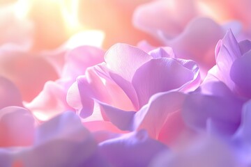Fototapeta premium A close up of a bunch of pink flowers with a bright yellow sun in the background