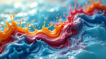 The paint floats on the surface of the water, creating a unique pattern