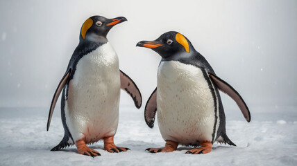 Obraz premium A penguin stands on a white background