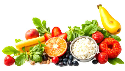 Health Food with High Fiber Content with a white accent, png