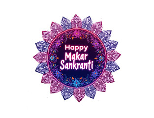 Happy Makar Sankranti Illustration Design with Transparent Background