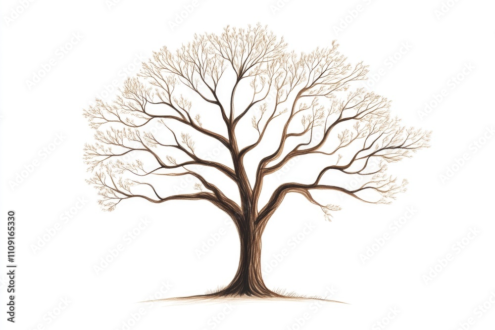 Aufkleber A picture of a tree trunk and branches with no leaves, ideal for use in illustrations or design projects