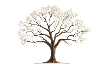 Obraz premium A picture of a tree trunk and branches with no leaves, ideal for use in illustrations or design projects