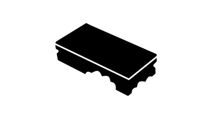 Cleaning sponge, black isolated silhouette
