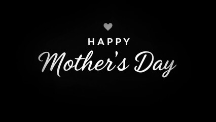 Obraz premium Mother's Day greeting card design with stylish text and heart illustration, perfect for celebrating love, family, and motherhood.