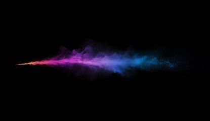 Colorful smoke explosion on a black background,
