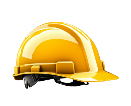 Close-up of industrial hard hat essential construction safety gear