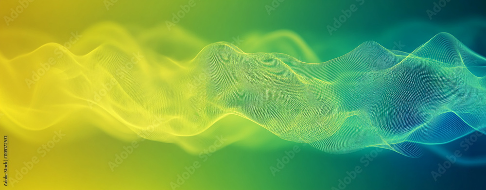 Aufkleber Colorful abstract wavy patterns create a dynamic background in yellow and blue tones