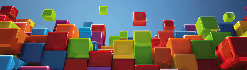 Fototapeta premium Pixel Playground: Pixel art colors like blocky red, pixel green, and bit blue create a pixel playground theme. This scheme is often used in pixel art installations, retro video game designs, and pixel