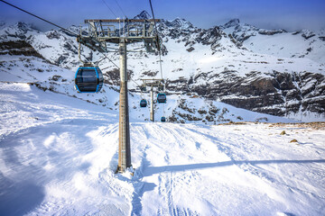 Matterhorn Glacier Paradise gondola and ski area in Zermatt view © xbrchx