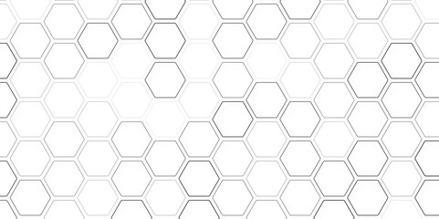 Fototapeta premium Hexagon Beehive honeycomb pattern wall black and white, Simple Fabric Ornament. Vector Illustration.