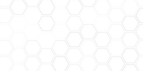 Fototapeta premium Hexagon Beehive honeycomb pattern wall black and white, Simple Fabric Ornament. Vector Illustration.