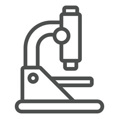 Laboratory microscope line icon, science concept. Vector graphics. Microscope sign on white background, outline style icon for mobile or web design.