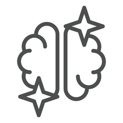 Obraz premium Human brain line icon, Knowledge mind concept. Vector graphics. Human organ sign on white background, outline style icon for mobile or web design.