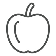 Fruit apple line icon, fresh food concept. Vector graphics. Apple sign on white background, outline style icon for mobile or web design.