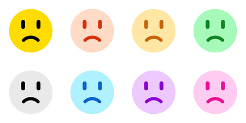 Fototapeta premium Editable frowning, sad, disappointed face vector icon. Part of a big icon set family. Perfect for web and app interfaces, presentations, infographics, etc