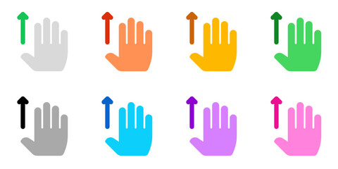 Obraz premium Editable four fingers swipe up vector icon. Part of a big icon set family. Perfect for web and app interfaces, presentations, infographics, etc