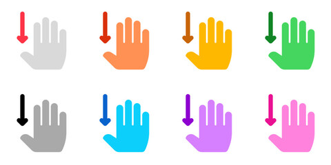 Obraz premium Editable four fingers swipe down vector icon. Part of a big icon set family. Perfect for web and app interfaces, presentations, infographics, etc