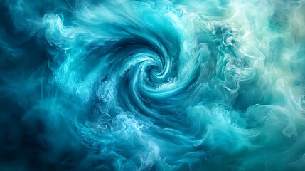 A dynamic swirl of vibrant turquoise and cyan hues blending seamlessly with a misty texture, evoking a sense of energy and depth, set against a soft velvet.