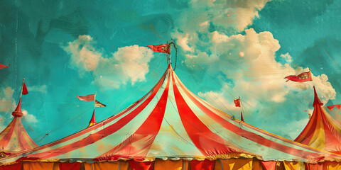 Vintage Carnival: Bright and nostalgic colors like carnival red, cotton candy pink, and carousel yellow create a vintage carnival theme