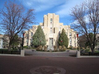 Courthouse in downtown Boulder with holliday decorattion, Colorado