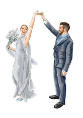 Wedding Couple Watercolor