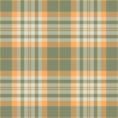 Simplicity texture plaid textile, vintage pattern check fabric. Track tartan background seamless vector in pastel and amber colors.