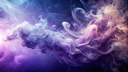 Obraz premium Abstract Swirling Smoke Patterns in Vibrant Purple and White Hues