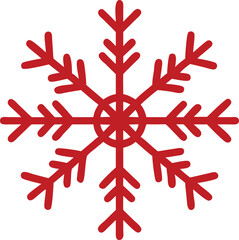 red snowflake on white background