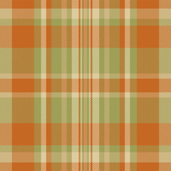 Minimalist tartan fabric plaid, romance pattern seamless texture. Teen background vector check textile in orange and yellow colors.