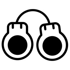 Rrest Chain Crime Glyph Icon