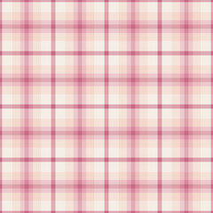 Tie seamless textile plaid, fibrous fabric tartan vector. Symmetry check pattern background texture in light and red colors.