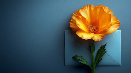 Flower on a Solid Background
