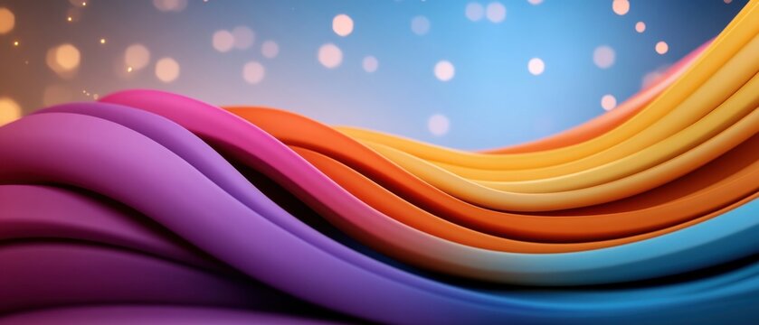 [Virtual gatherings remote meetings] Vibrant Digital Art Inspired Floral Ribbon Design