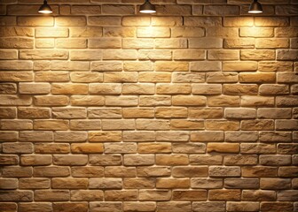 Panoramic Background of Wide Beige Brick Wall Texture for Home or Office Design Backdrop - Versatile and Aesthetic Choice for Interior Decor and Professional Photography