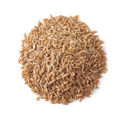 Top view of uncooked spelt wheat grains