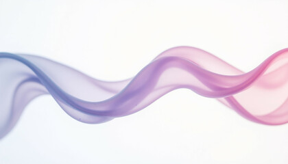 Flowing pastel pink and purple wave on white background.