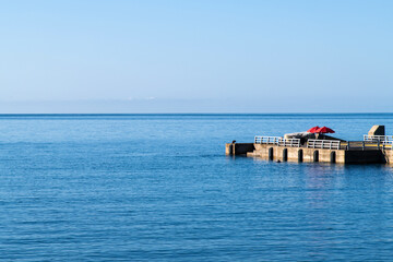 jetty at the seaside on a sunny day