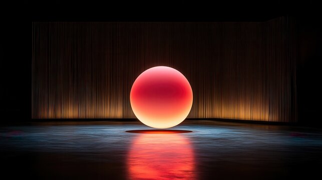 [Virtual gatherings virtual gatherings] Majestic Red Sphere Levitates on Dark Stage
